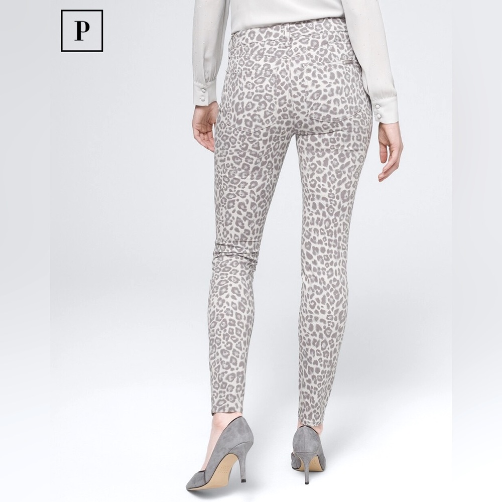 NWT WHBM Curvy Fit Sculpt High-Rise Leopard-Print Skinny Ankle Jeans Grey Sz 10R - Picture 5 of 8